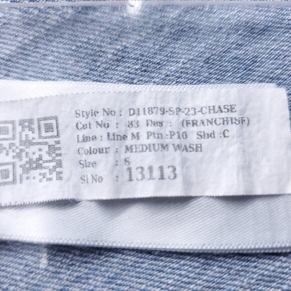 Old Navy Twist Front Midi Dress Womens S Denim Blue Puff Sleeve Cottage Boho - Picture 12 of 12